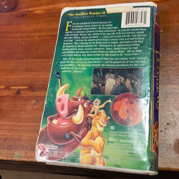 The Lion King Masterpiece Edition VHS #2977 - Picture 3 of 4